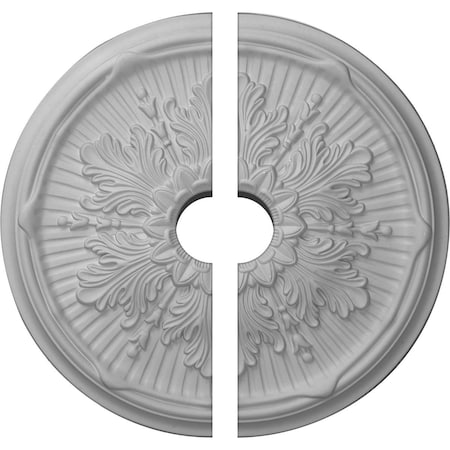 Ekena Millwork Luton Ceiling Medallion, Two Piece (Fits Canopies up to 3 1/2"), 21"OD x 3 1/2"ID x 2"P CM21LU2-03500